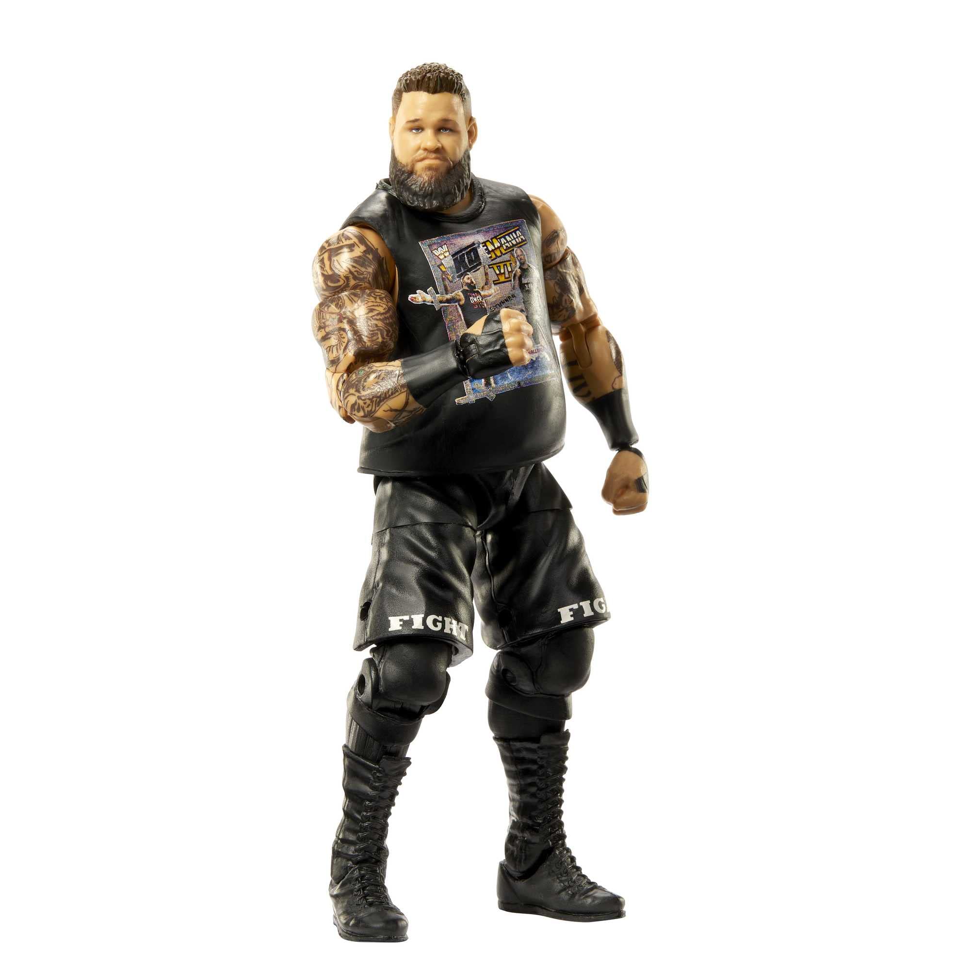 Mattel WWE Kevin Owens Elite iconic accessories to recreate signature looks.
