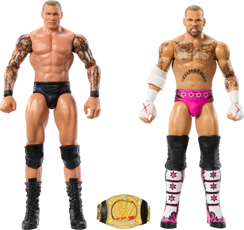 Mattel WWE CM Punk vs Randy Orton 2-Pack with TrueFX detail for lifelike display