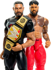 Mattel WWE Main Event ring-gear closeup shows authentic fabrics for display.