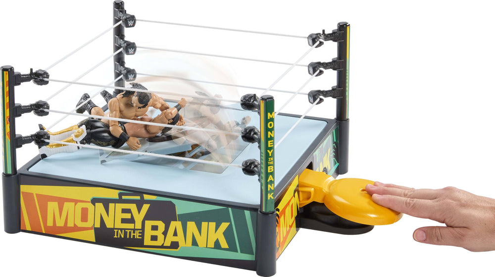 Mattel WWE Money in the Bank playset features ladders and briefcase for ladder actions.