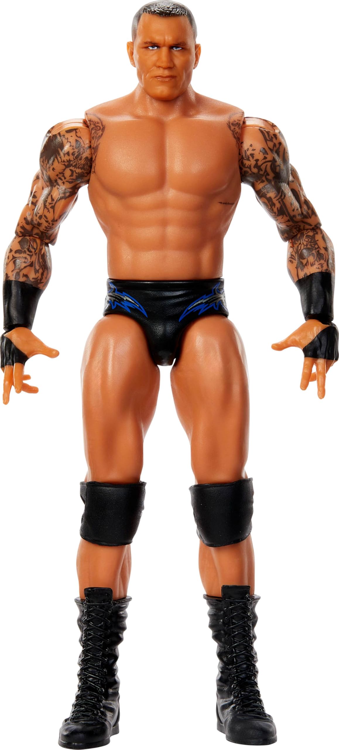 Mattel WWE Randy Orton figure face close-up highlighting TrueFX likeness for collectors.