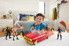 Mattel WWE Rey Mysterio Main Event figure with articulation ready for dynamic poses.