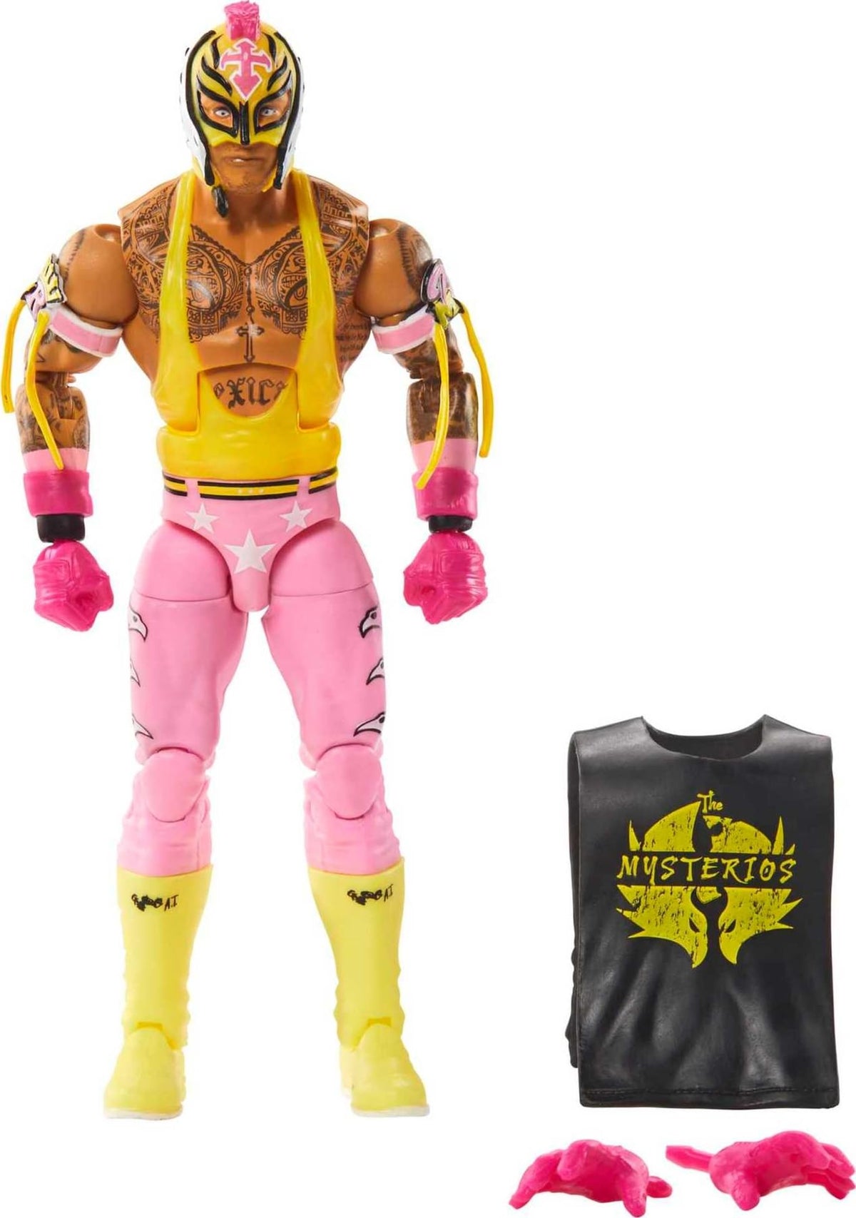 Mattel Rey Mysterio Top Picks Elite figure with lifelike face detail for display