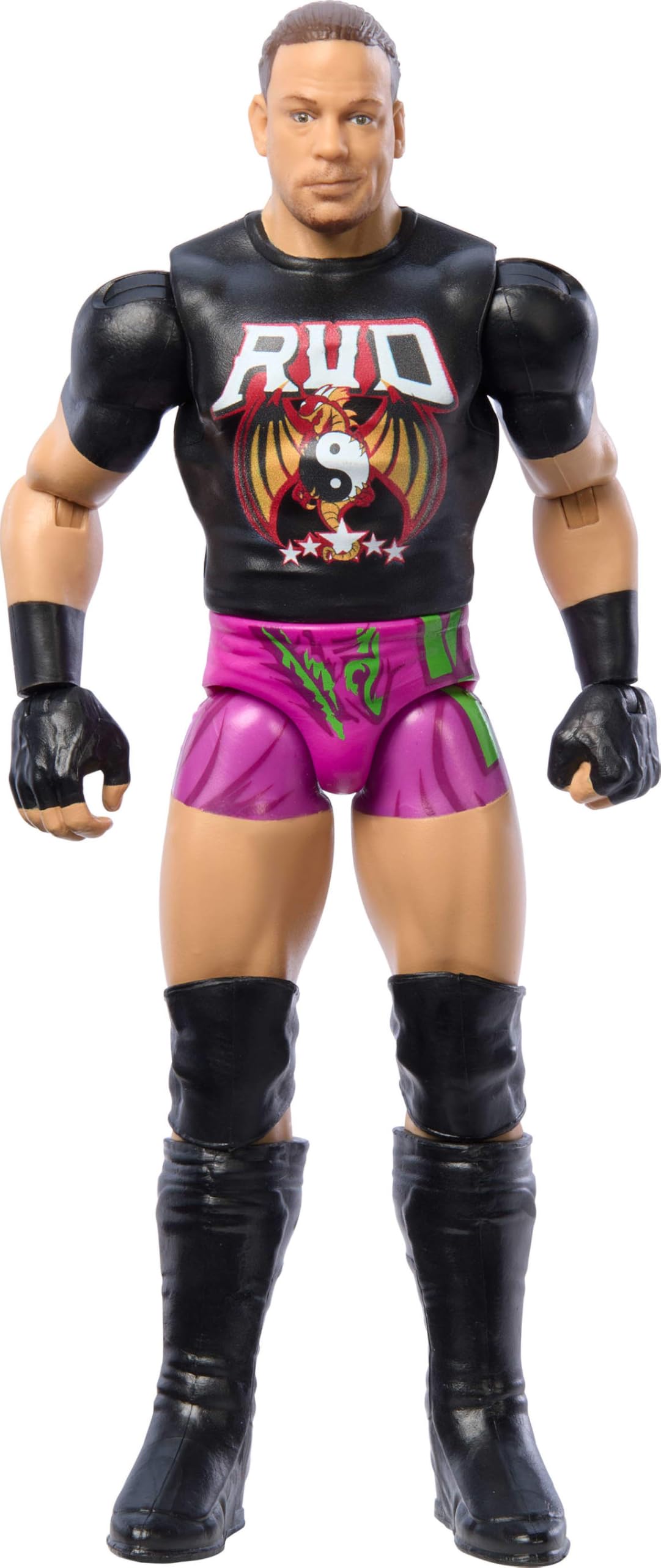 Mattel WWE Rob Van Dam TrueFX face detail for lifelike display.