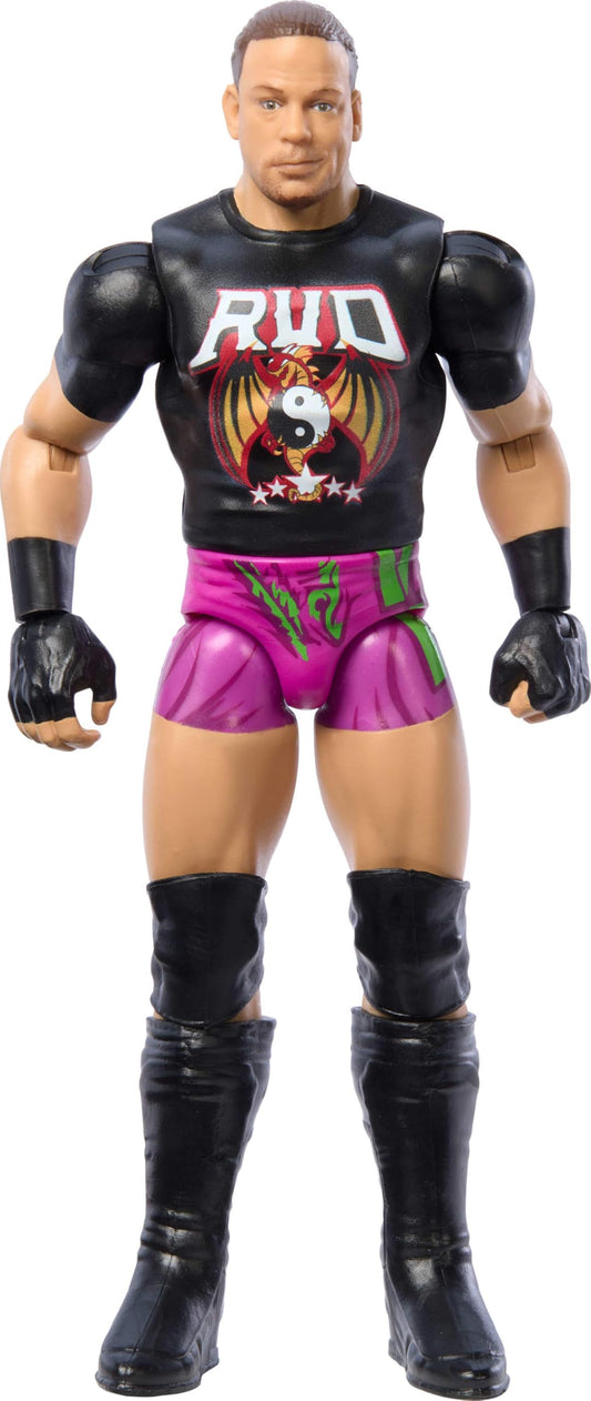 Mattel WWE Rob Van Dam TrueFX face detail for lifelike display.