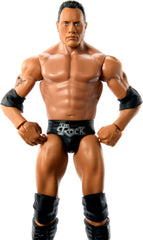 Mattel WWE The Rock 6-inch figure featuring authentic ring gear detail for collectors.