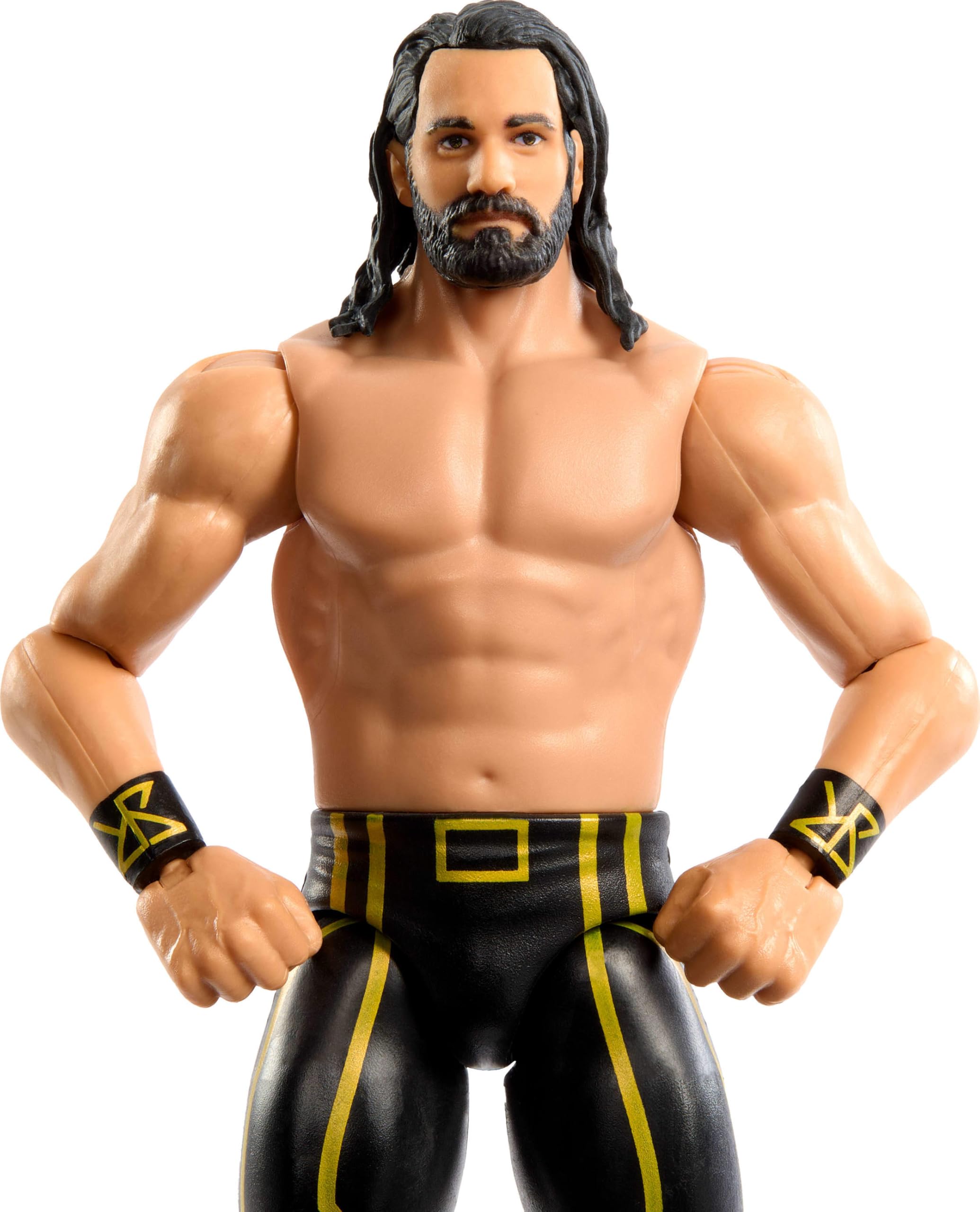 Mattel Seth Rollins figure showing 10 articulation points for dynamic poses
