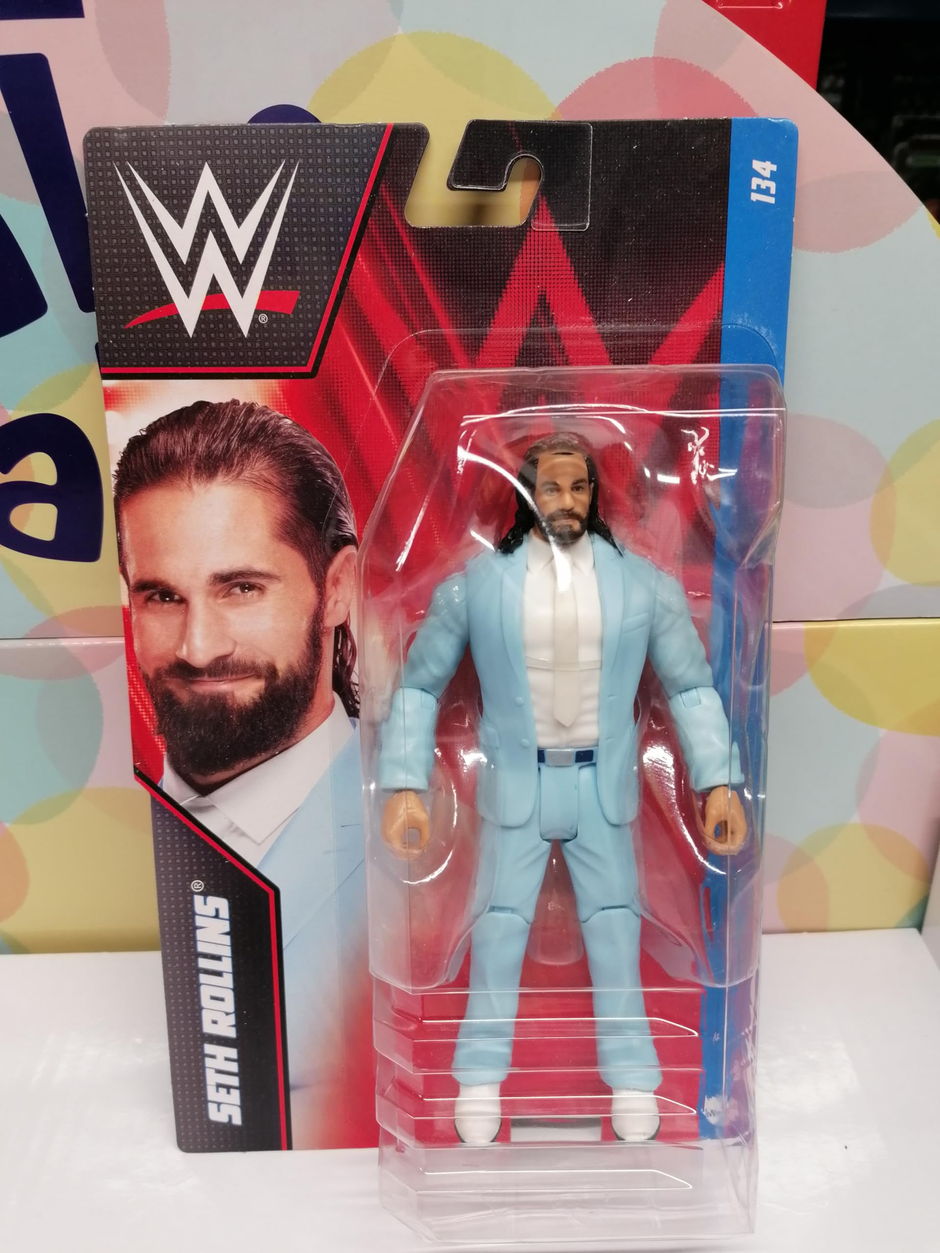 Mattel WWE Seth Rollins dynamic pose for action-packed scenes.