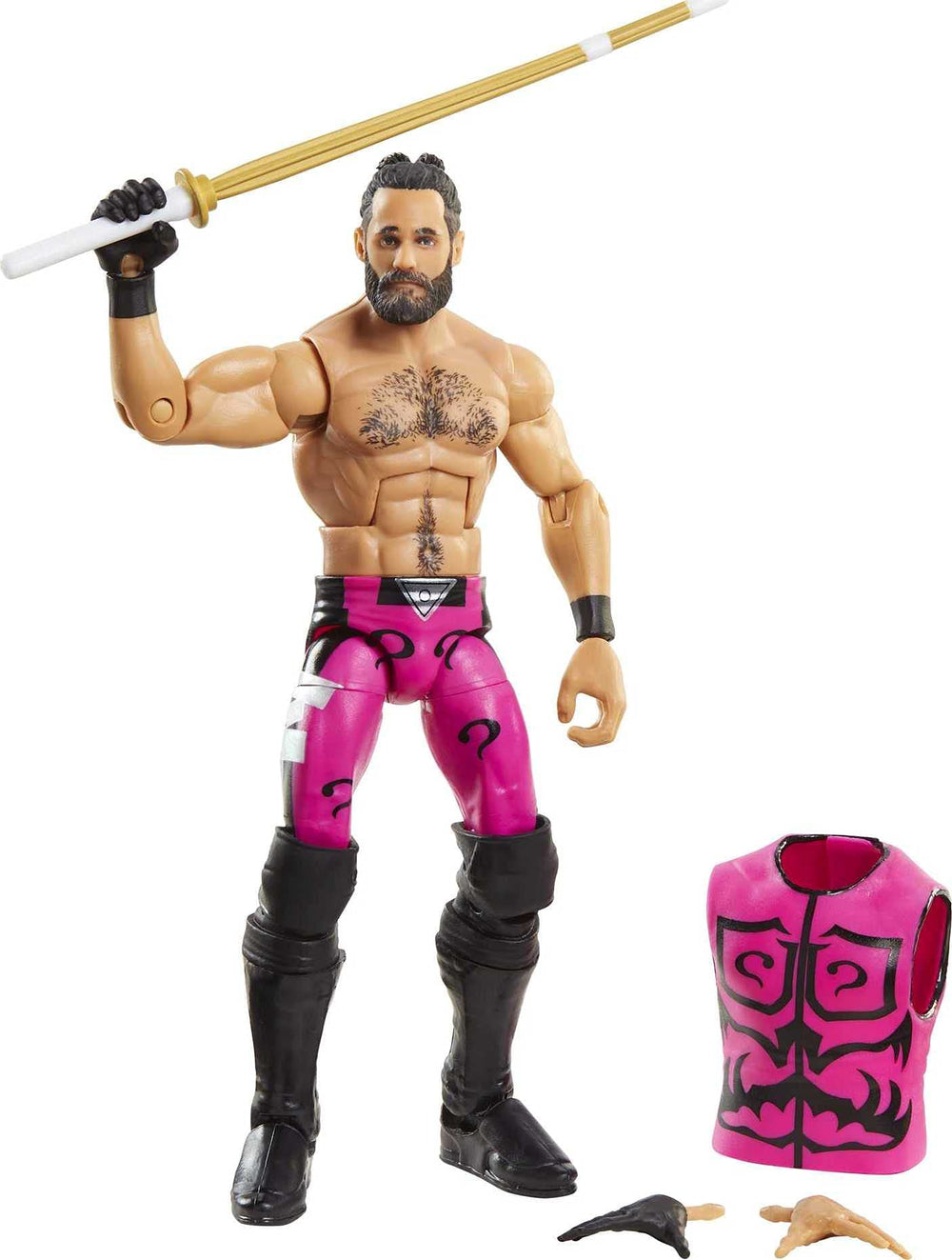 Mattel WWE Seth Rollins Elite Series 87 action figure, front view for display and play