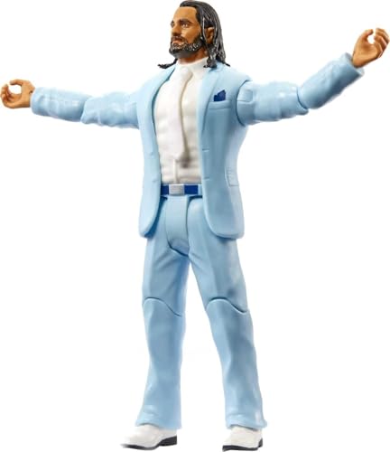 Mattel WWE Seth Rollins TrueFX face detail enhances lifelike appearance.