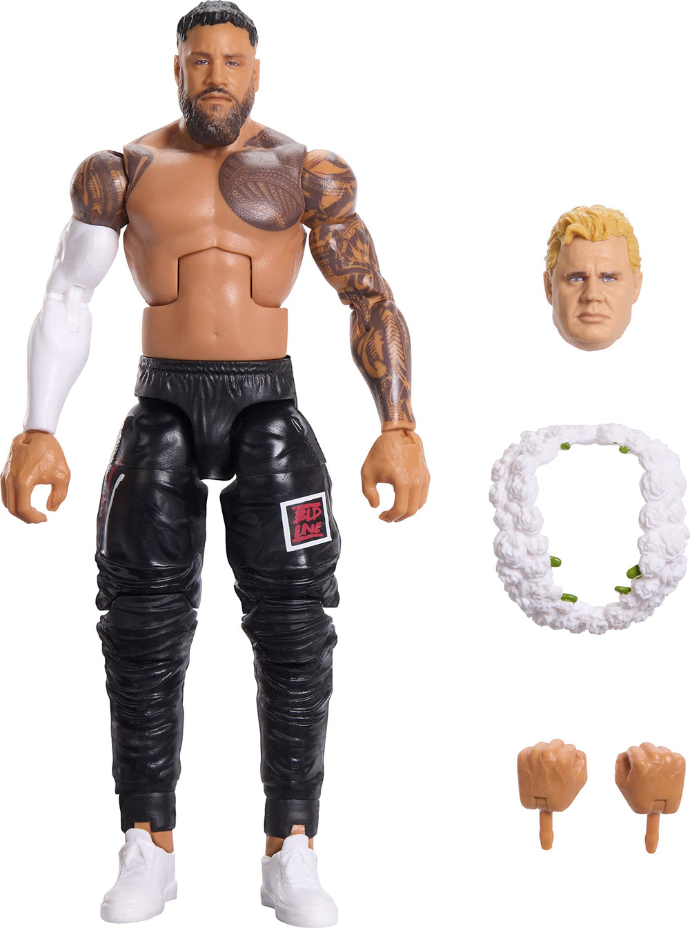 Mattel WWE Jey Uso SummerSlam figure displayed at 6-inch height for bold shelf presence.