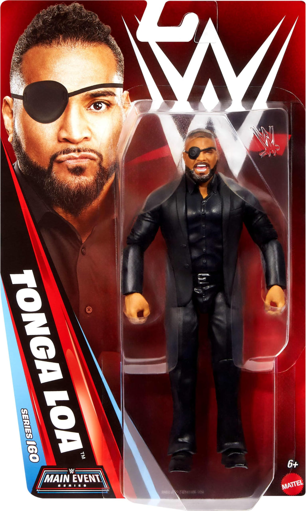 Mattel WWE Tonga Loa action figure in attack pose for dynamic play.