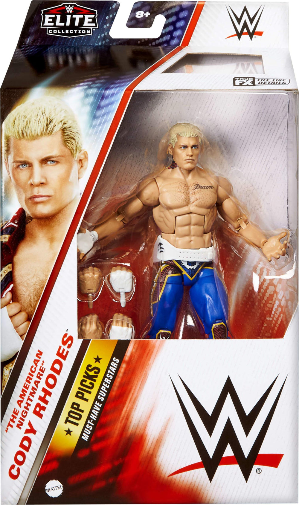 Mattel Cody Rhodes figure with swappable hands for versatile posing