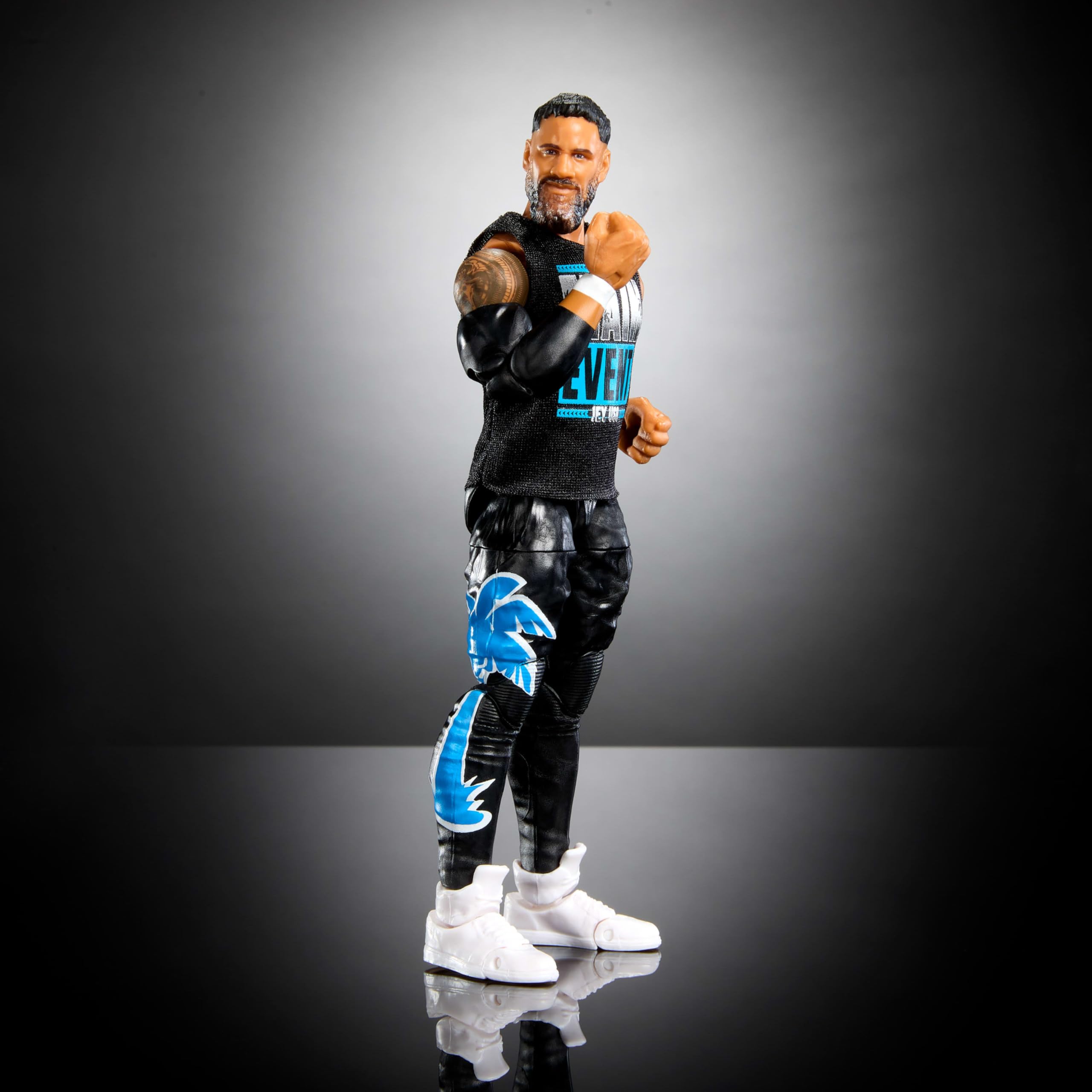 Mattel WWE Top Picks Jey Uso 25 points of articulation enable dynamic signature moves.