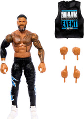 Mattel WWE Top Picks Jey Uso face detail highlighting TrueFX realism for display.