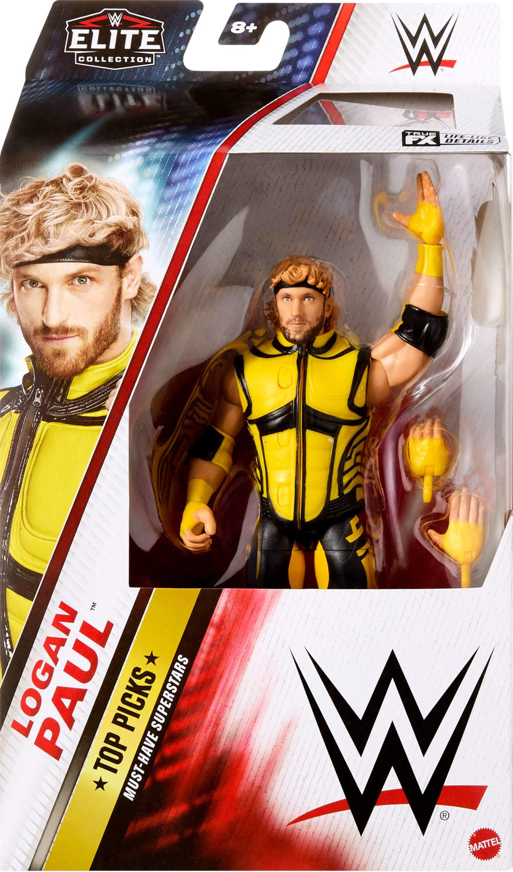 Mattel Logan Paul figure with swappable hands for varied poses