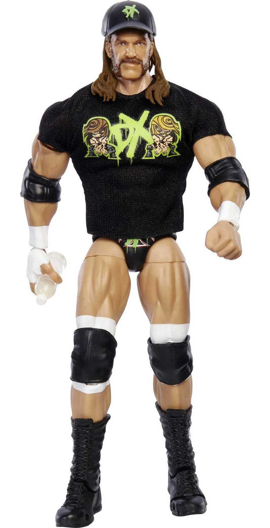 Mattel WWE Triple H Ultimate Edition articulation close-up highlighting 30-plus joints for poses
