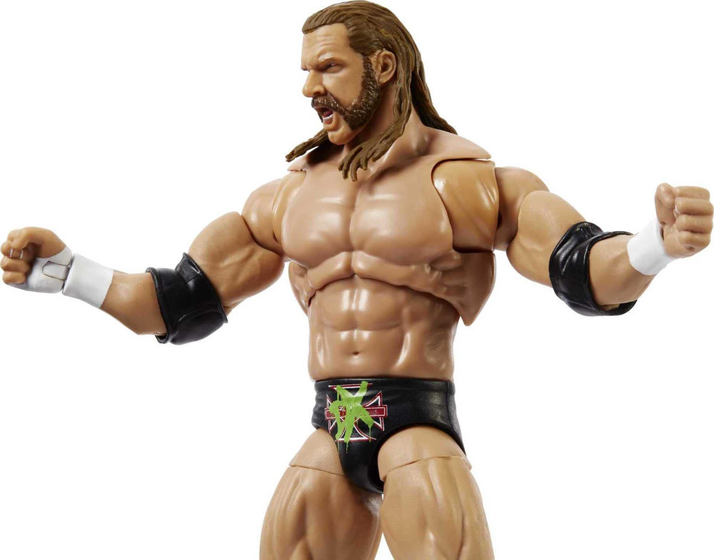 Mattel WWE Triple H Ultimate Edition DX shirt worn on figure for authentic display