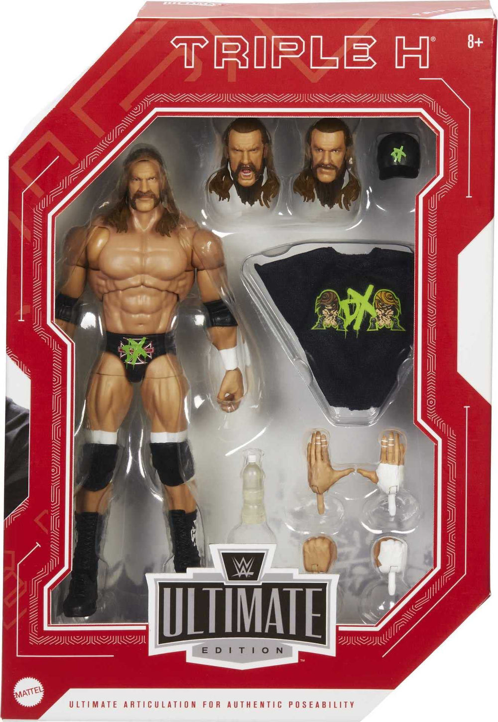 Mattel WWE Triple H Ultimate Edition interchangeable hands enabling dynamic poses