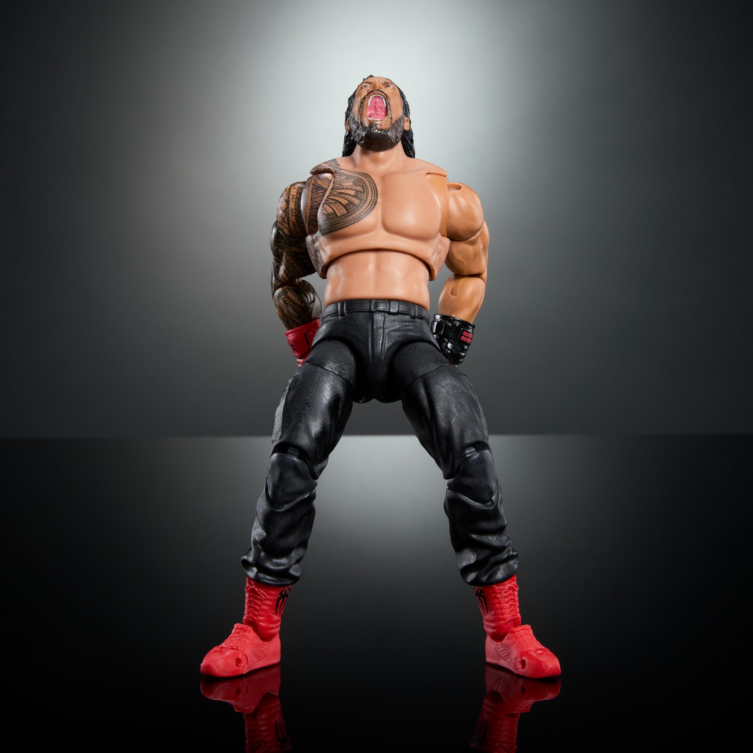 TrueFX facial design on the Roman Reigns figure for lifelike expression.