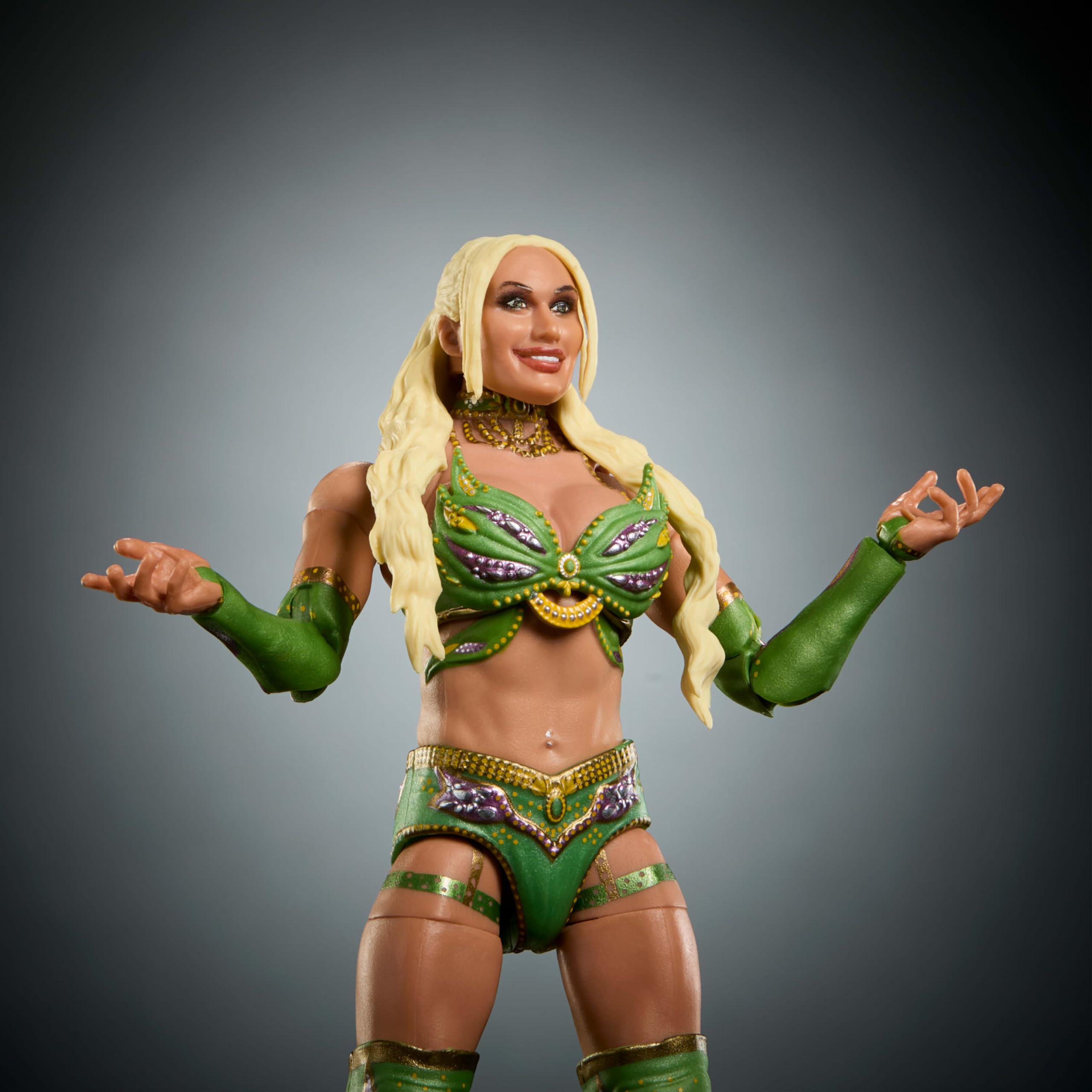 Mattel WWE Tiffany Stratton figure swappable hands enable dynamic action poses