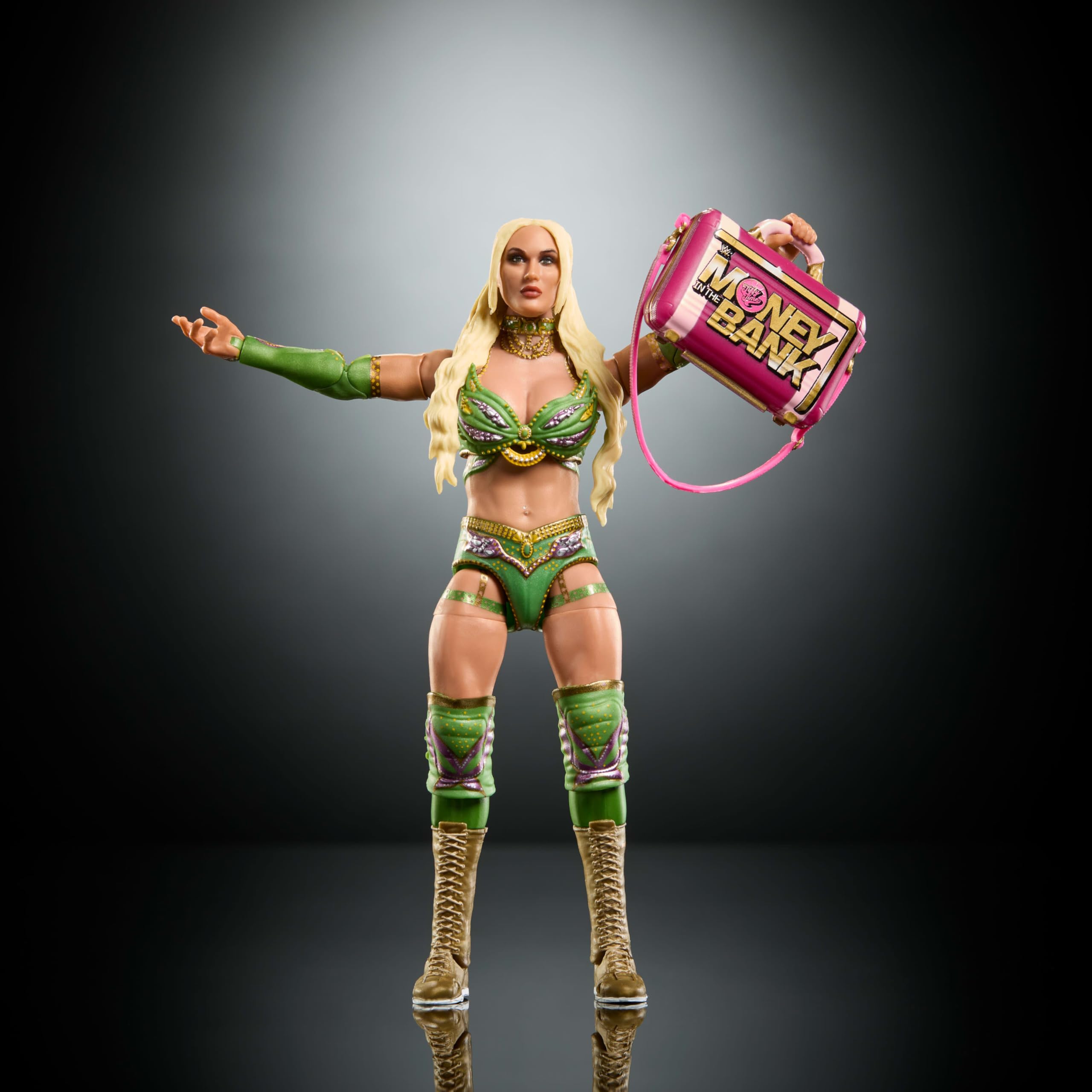 Mattel WWE Tiffany Stratton figure swappable heads for expressive posing options