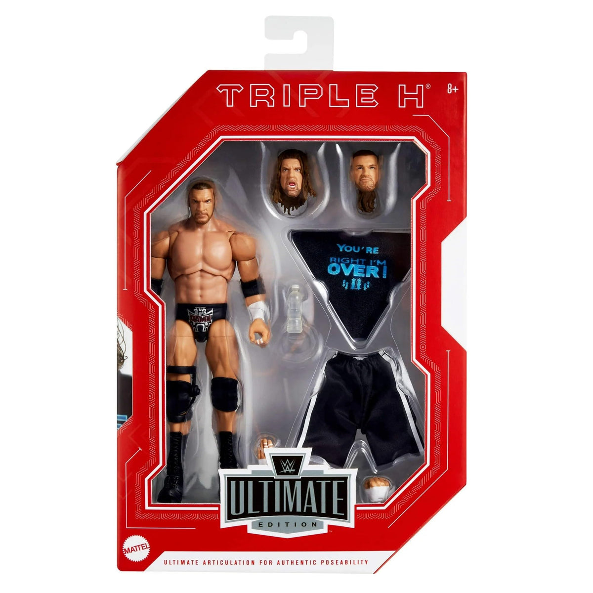 Mattel WWE Ultimate Edition Triple H front view for dynamic display and pose