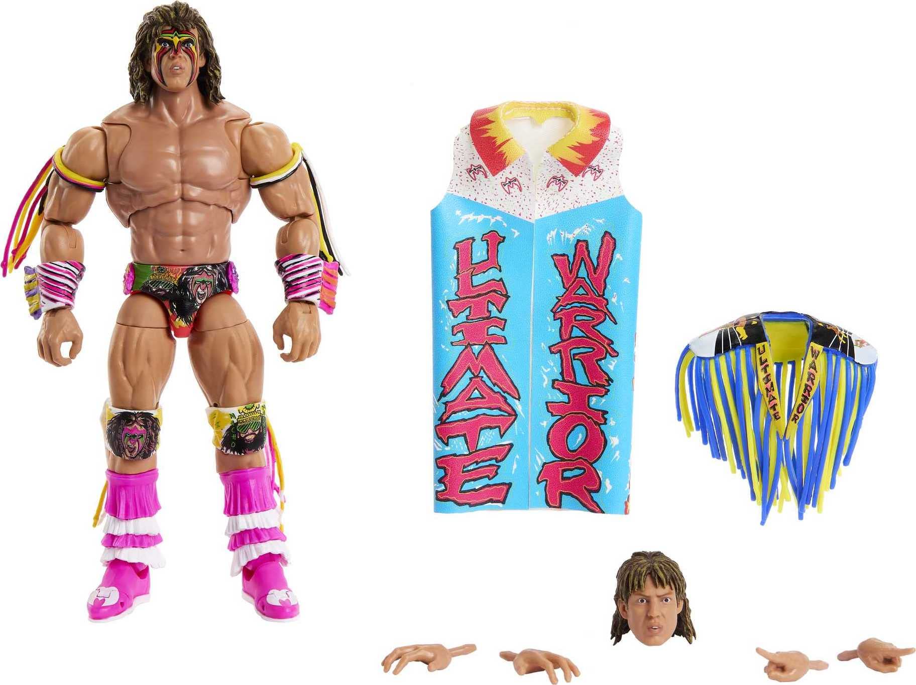 Mattel WWE Ultimate Edition Warrior figure front view for display and posing