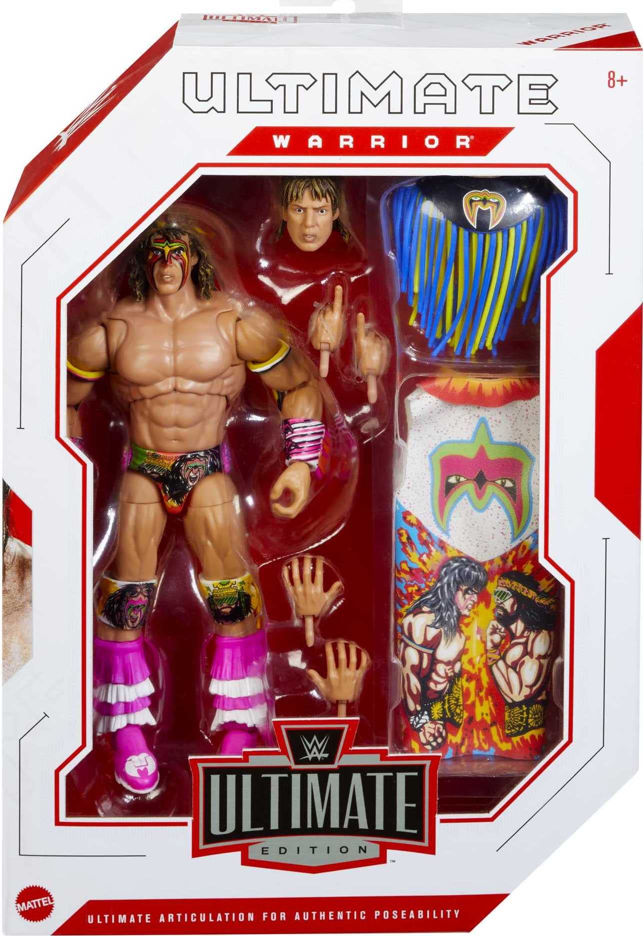 Mattel WWE Ultimate Edition Warrior packaging display ready for collectors