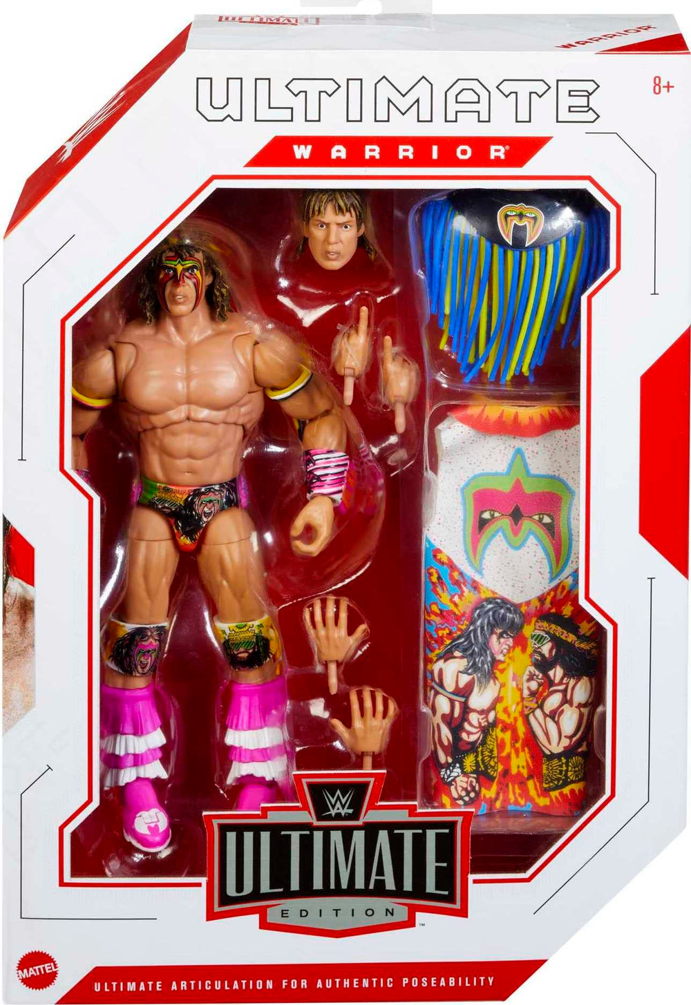 Mattel WWE Ultimate Edition Warrior packaging display ready for collectors