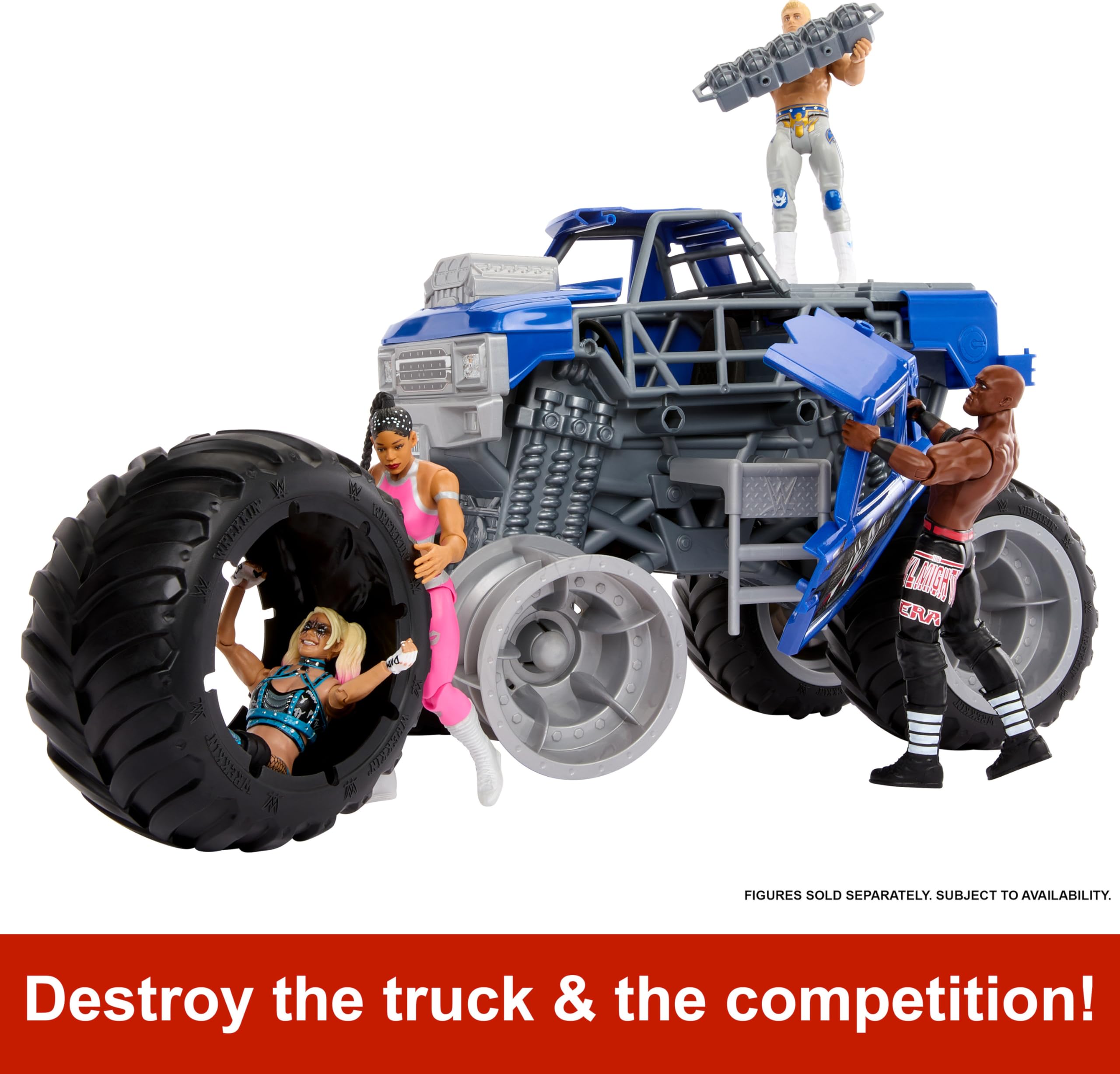 Mattel WWE Wrekkin Slam Crusher hood launch action to launch opponents.