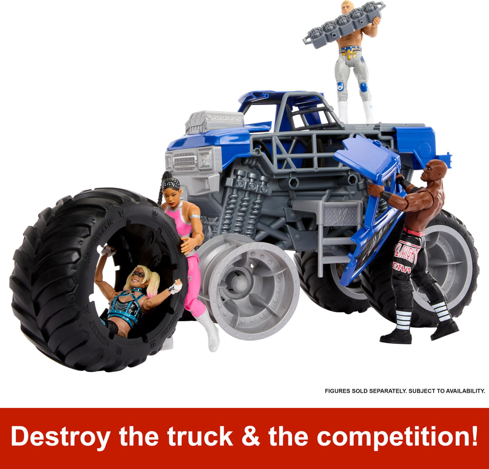 Mattel WWE Wrekkin Slam Crusher hood launch action to launch opponents.