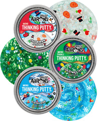Matty's Toy Stop Crazy Aaron's Holiday Snowman putty tin for festive, desk-friendly fun.
