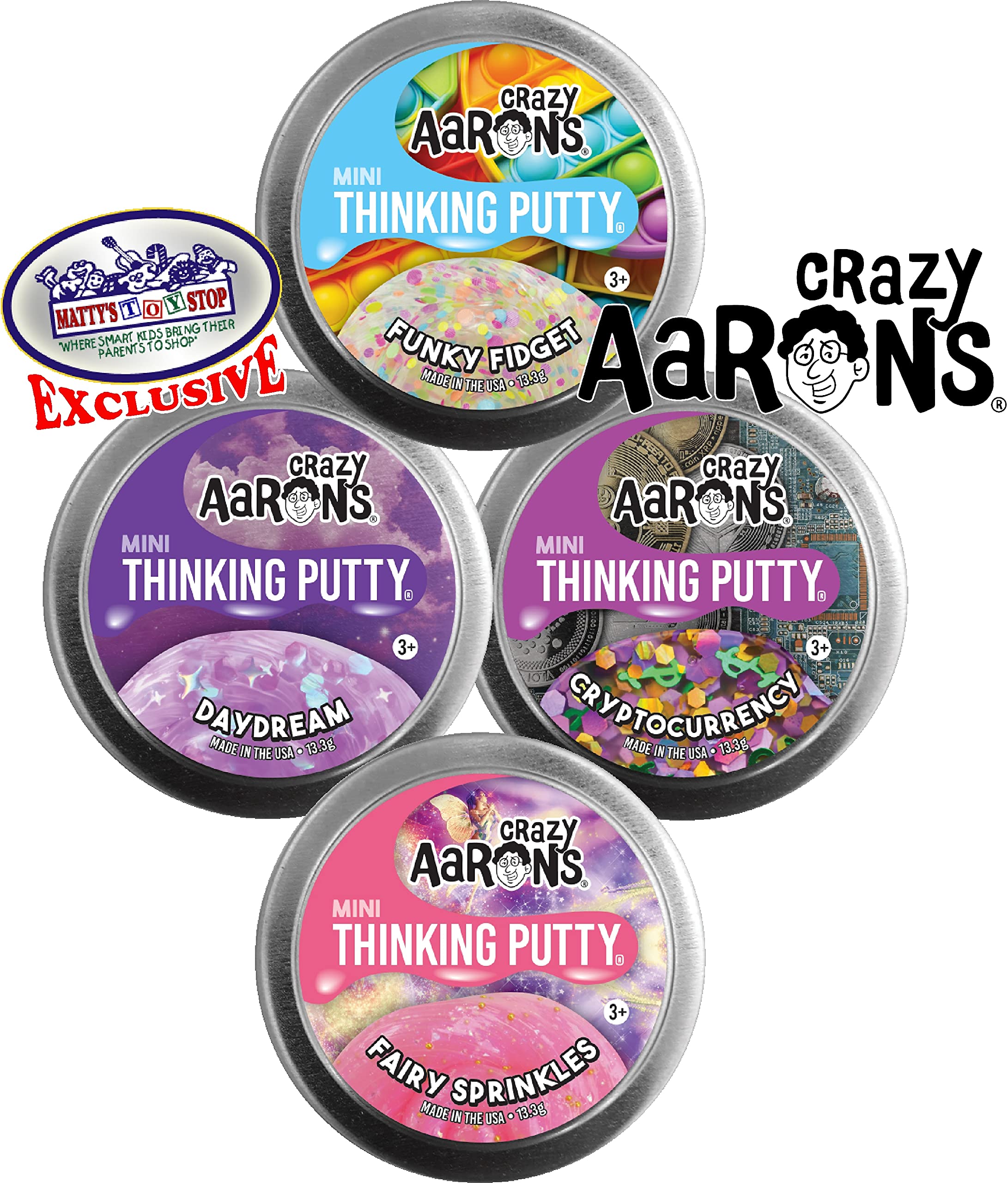 Matty's Toy Stop Crazy Aaron's Putty Mini Tins Fairy Sprinkles sparkles promoting creative play