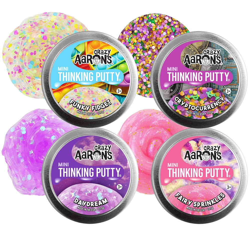 Matty's Toy Stop Crazy Aaron's Putty Mini Tins Funky Fidget texture for tactile focus and calm play