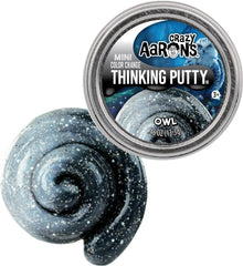 Matty's Toy Stop Crazy Aaron's Owl mini tin shifts color with warmth for visual play
