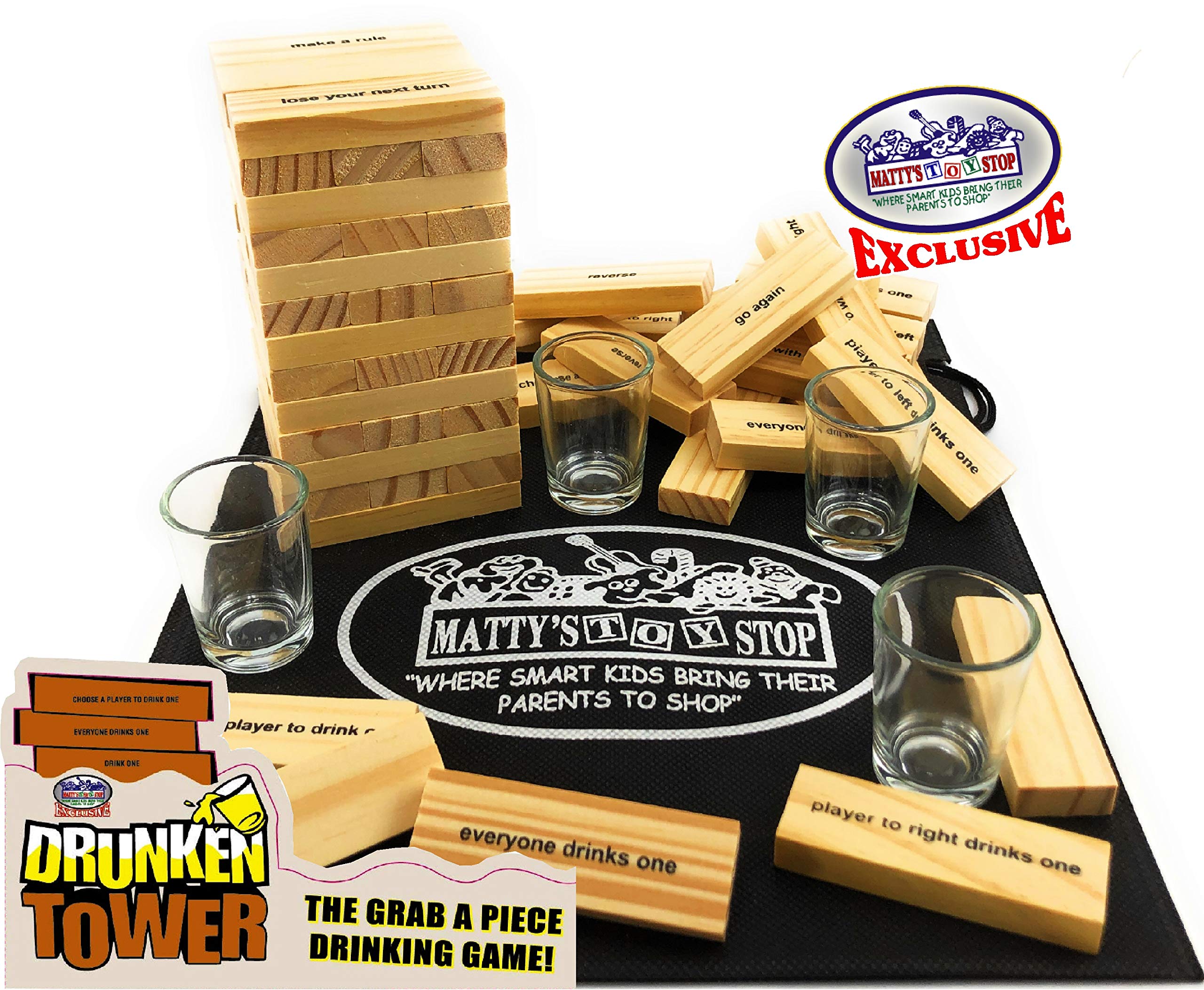 Matty's Toy Stop Drunken Tower blocks arranged for suspenseful stacking challenges