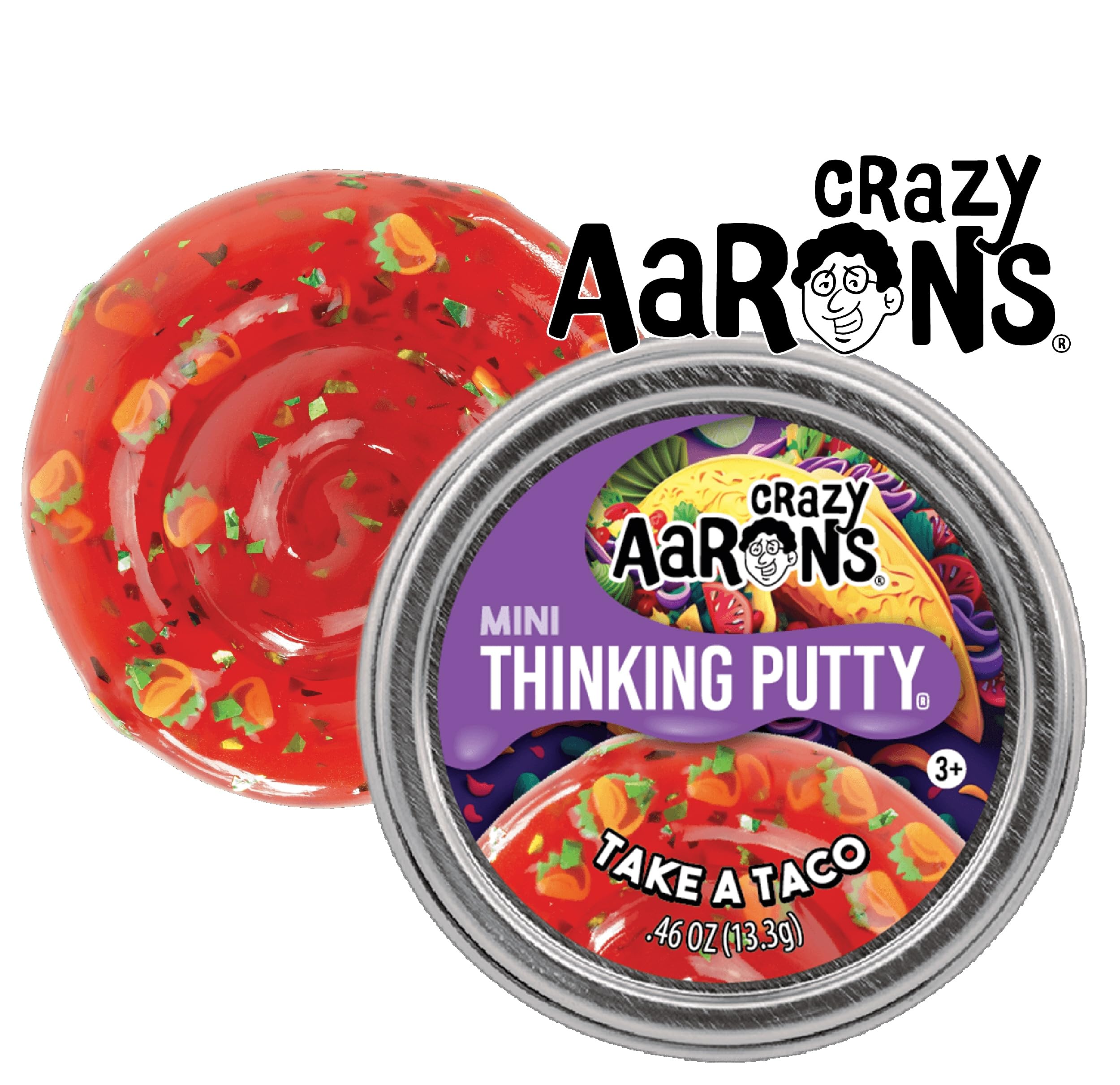 Matty's Toy Stop Crazy Aaron's putty 3-pack mini tins close-up for party and school fun.