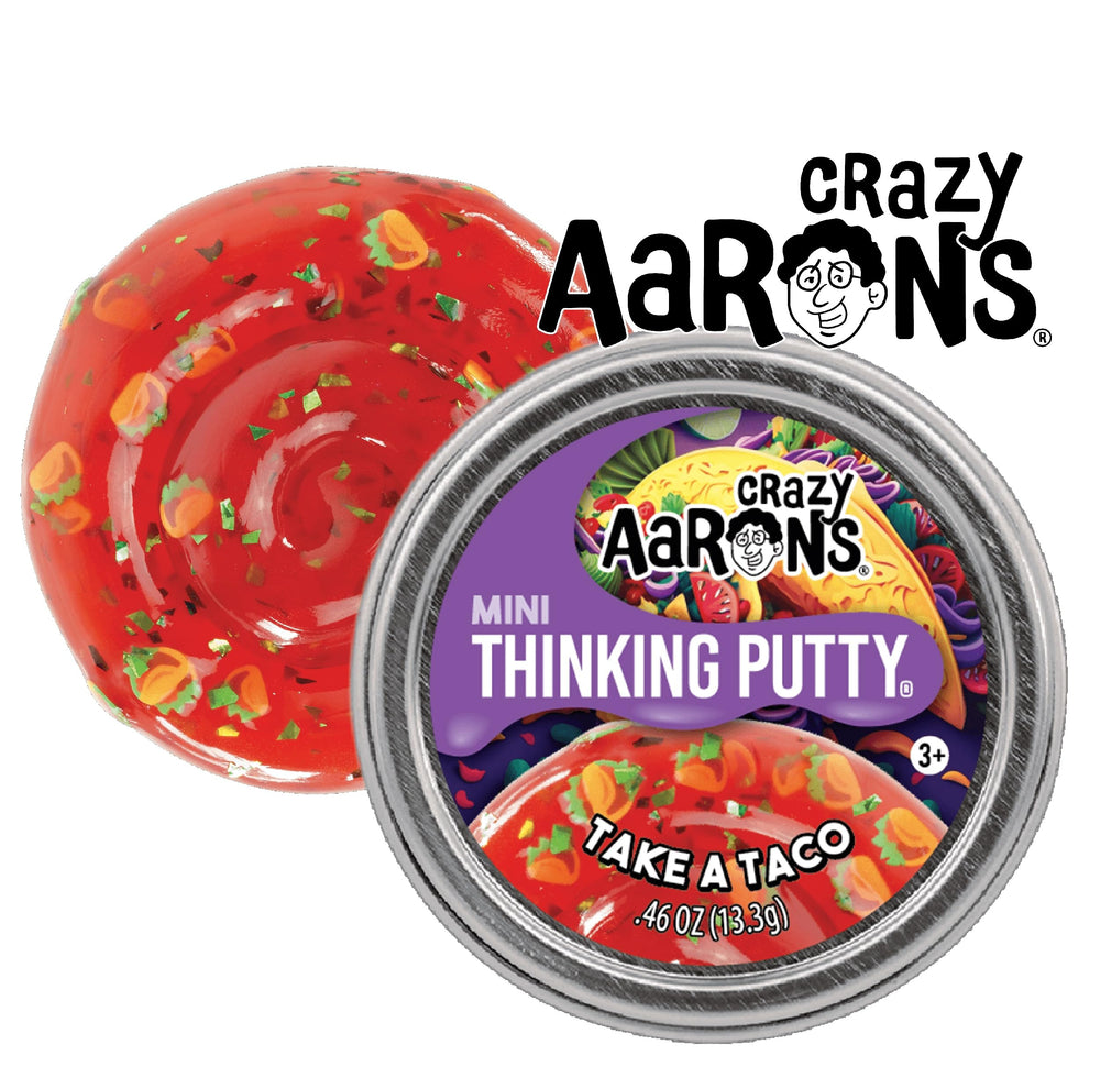 Matty's Toy Stop Crazy Aaron's putty 3-pack mini tins close-up for party and school fun.