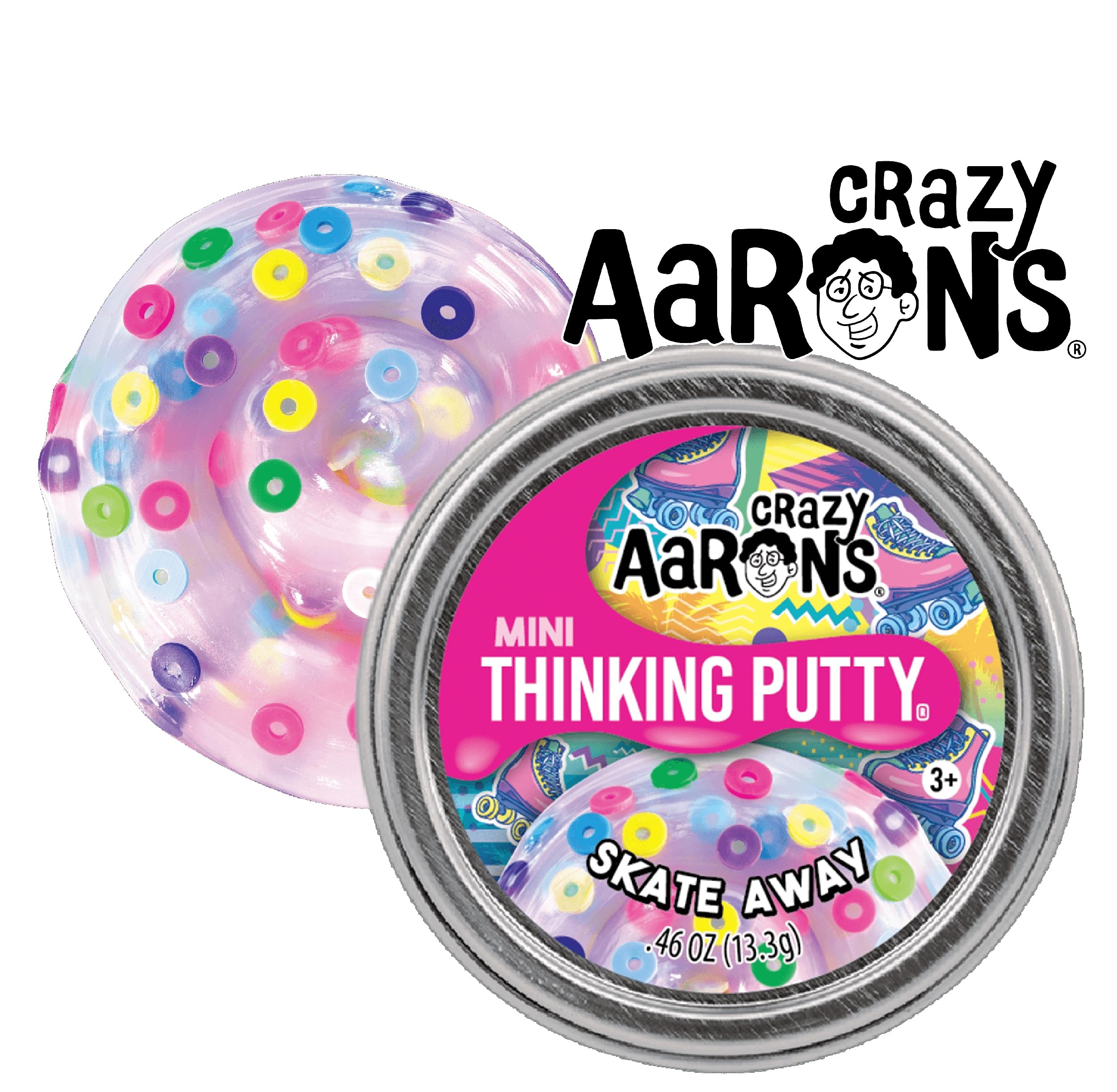Matty's Toy Stop Skate Away texture close-up highlights vivid colors and stretchability.