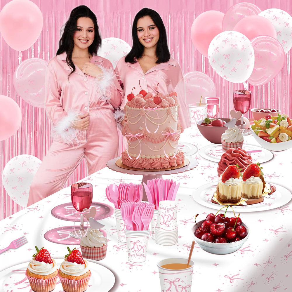 Maudundon Pink Bow foil balloons 26 inches add whimsy to decor