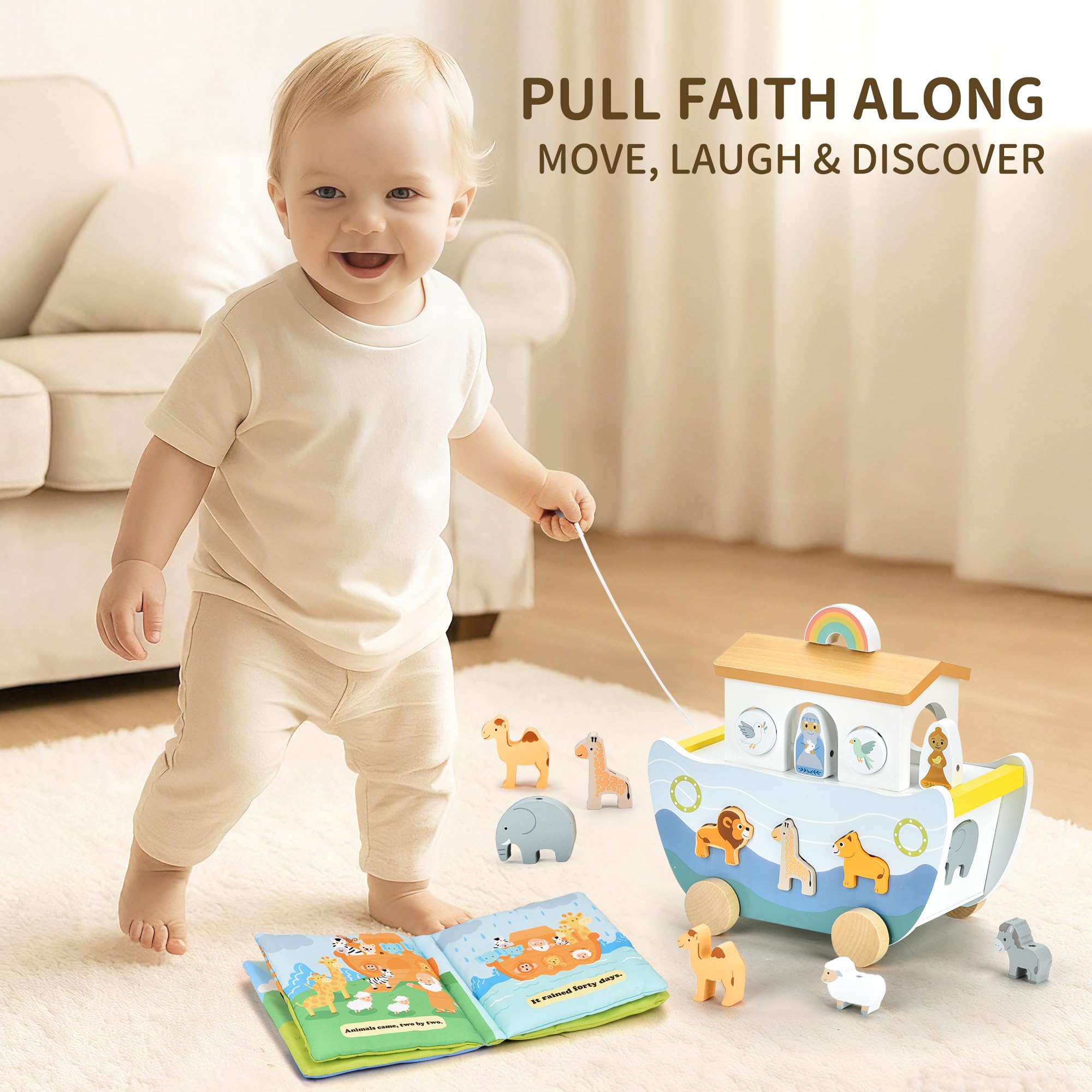 Mauzutta ark with animals encourages imaginative play and storytelling