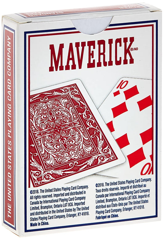 Maverick Poker Playing Cards in hang-tab box for quick setup and retail display.