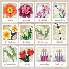 Mavo brix adjustable petals and stems for custom bouquet shaping.