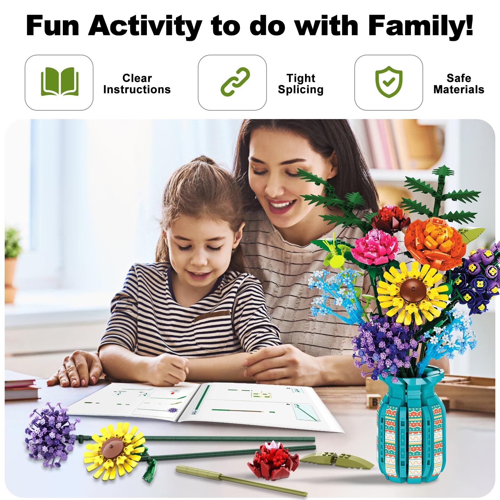 Mavo Brix botanical collection kits enable Lego-compatible flower building.