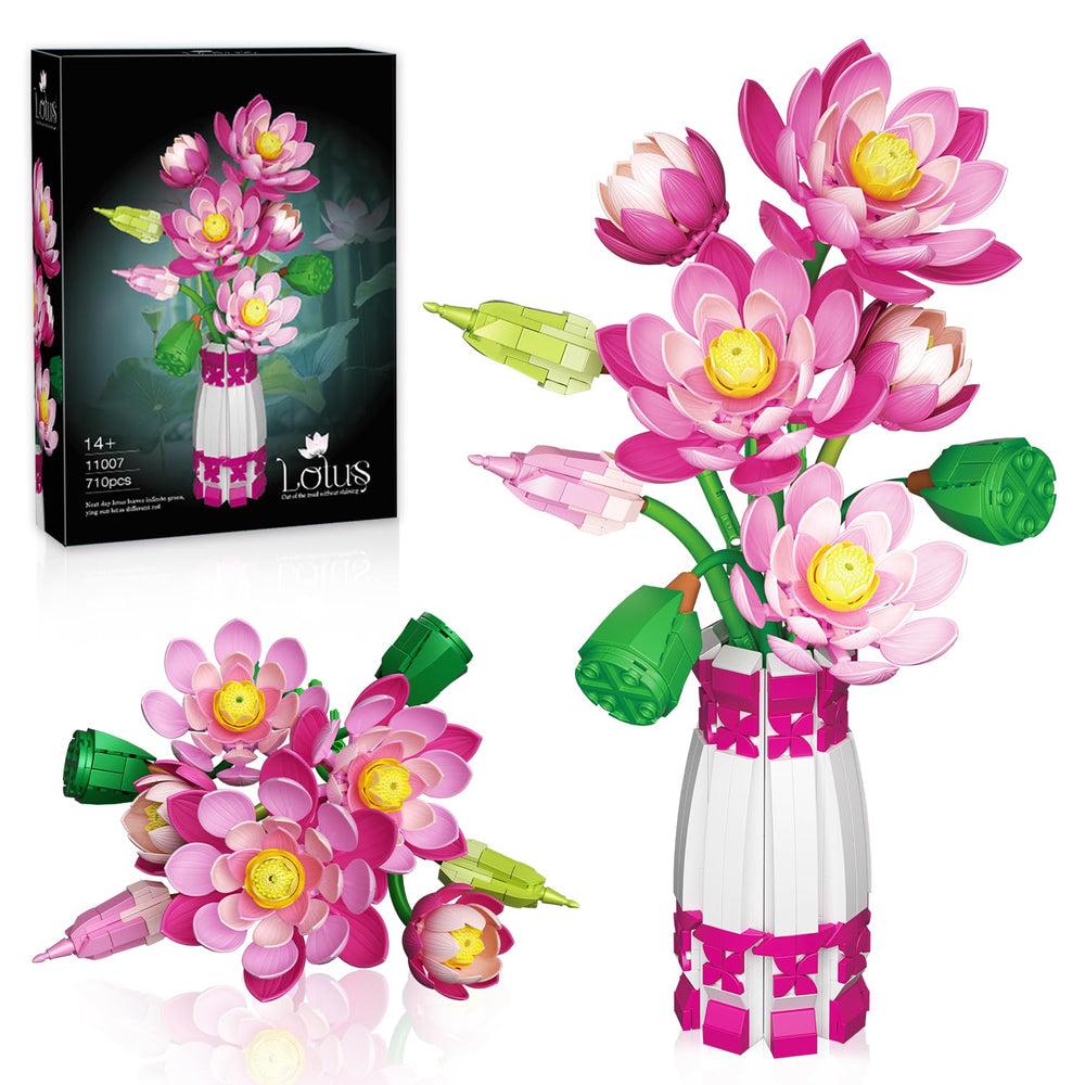Mavo brix lotus stages bouquet displayed for a lifelike, versatile home decor accent.