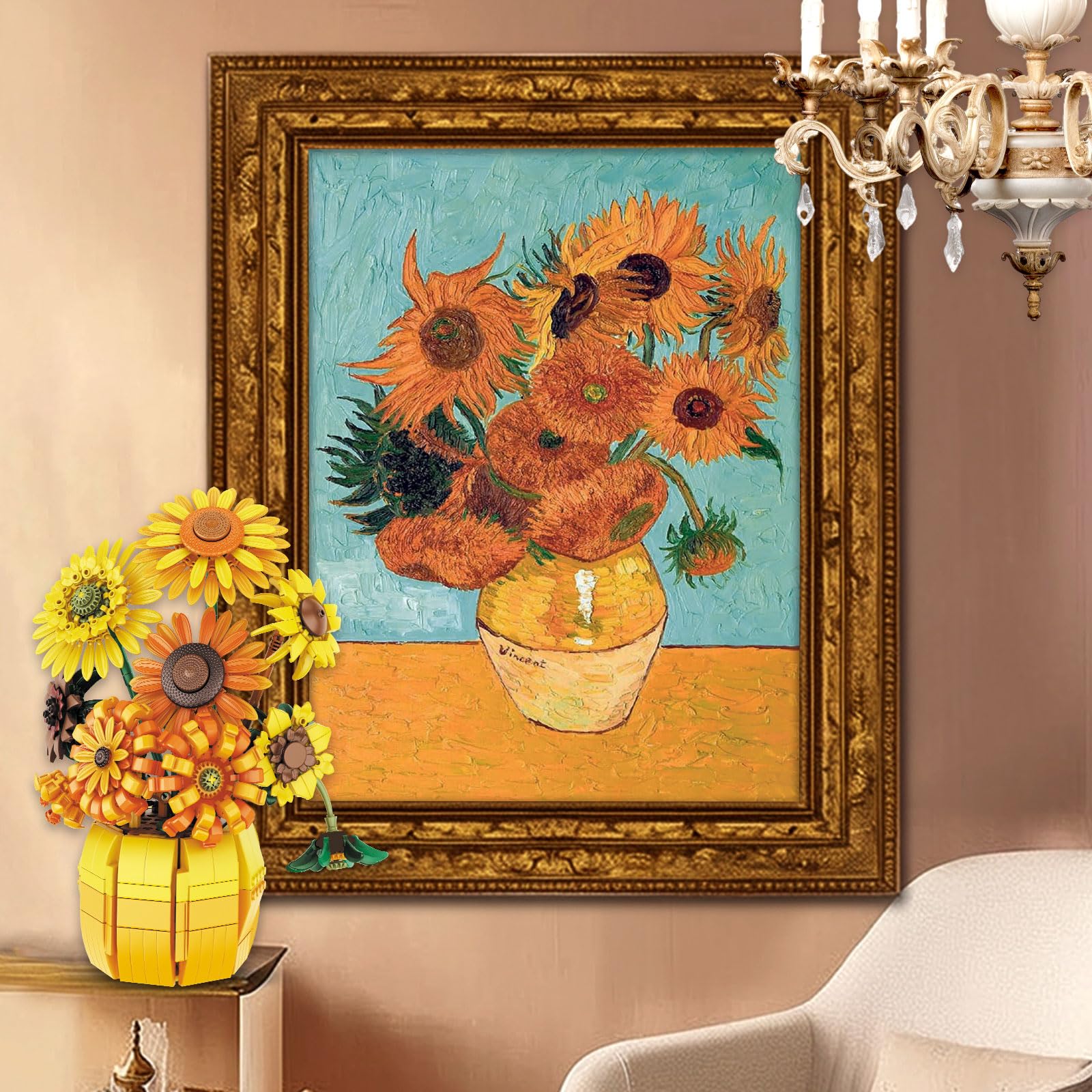 Mavo brix sunflowers bloom stages: craft ten flowers in varied bloom.