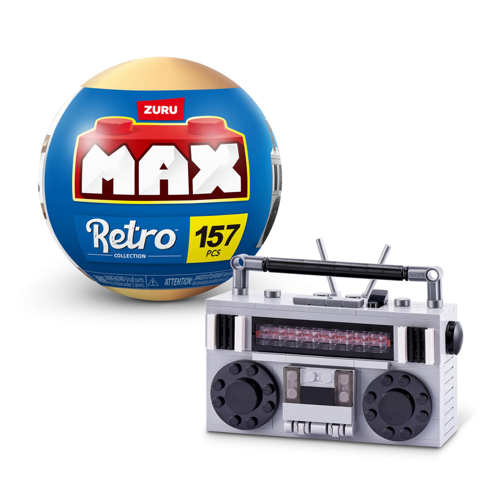 Max Build More Cassette Radio bricks for nostalgic display and creative building.