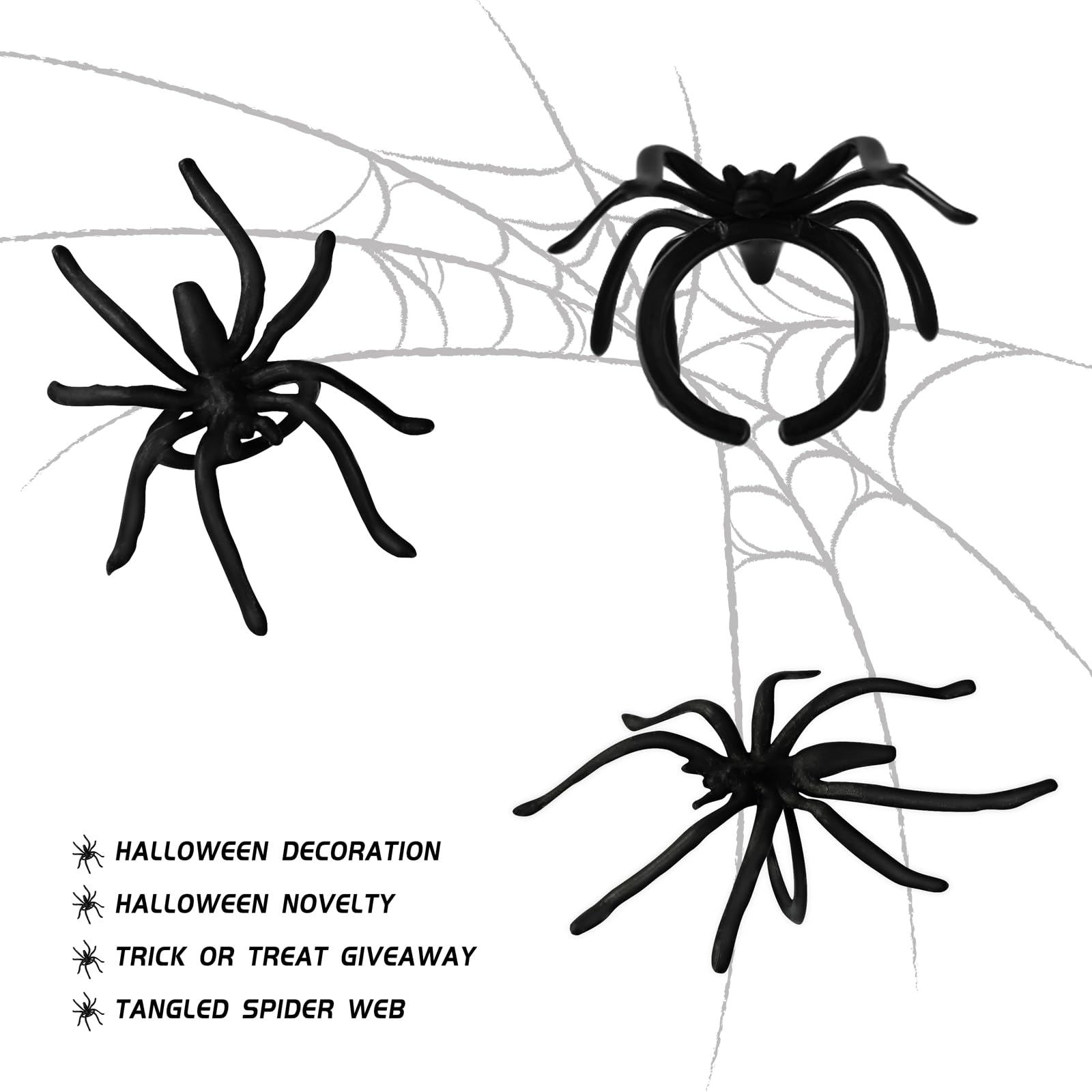 Max Fun spider rings for party decorations and costumes.