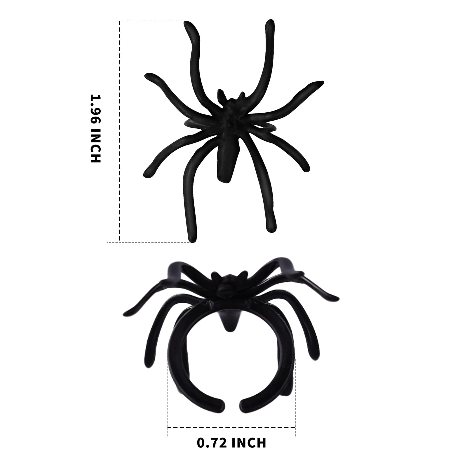 Max Fun spider rings used as cupcake toppers for spooky treats.
